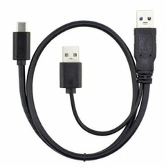 Type-C USB-C to USB 3.0 Male USB 2.0 Dual Power Data Y Cable for Laptop 5Gbps