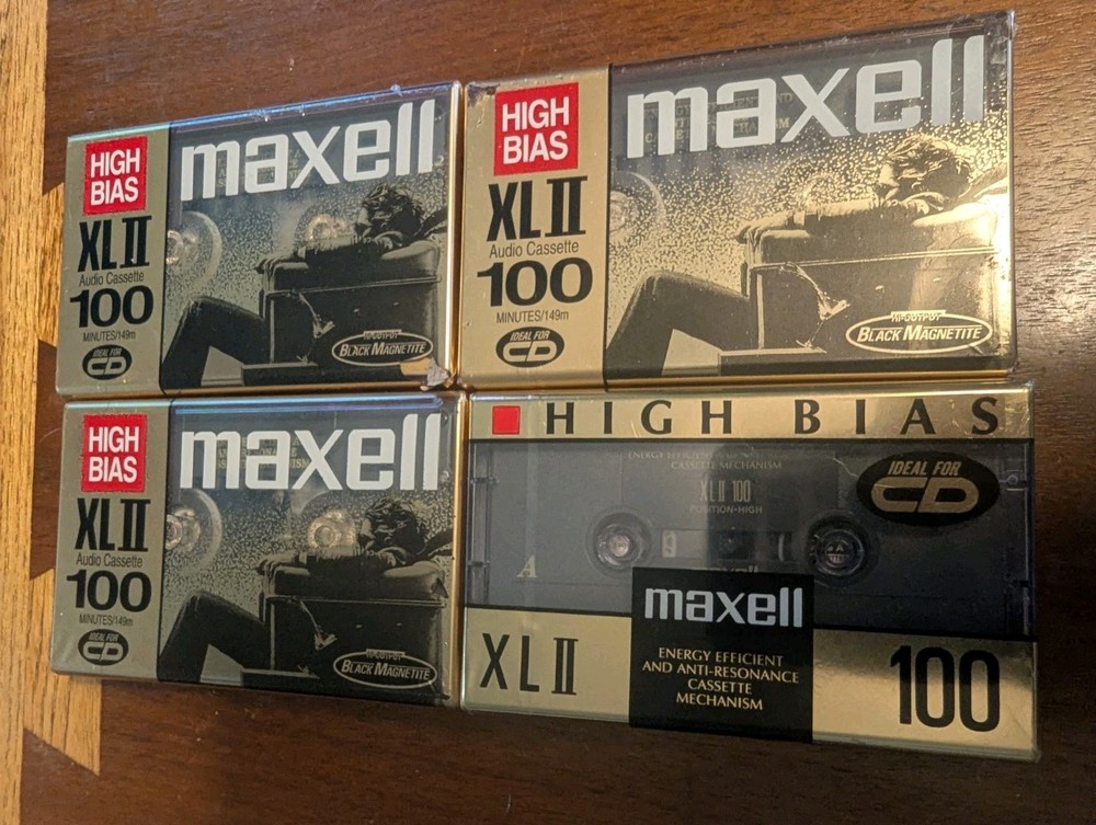Maxell XLII-S 100 Lot Of 4 Type II Blank Audio Cassette Tapes Japan NEW Sealed +