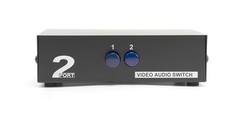 2 Way Switch Composite Video Switcher -Black- with RCA AV Cable