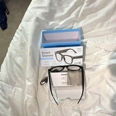 weariQ Wireless Smart Glasses Black Glossy Frame Touch Control Open Ear Sound