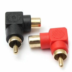 10 Pcs RCA Right Angle Connector Plug Adapters Male To Female 90 Degree Elbow