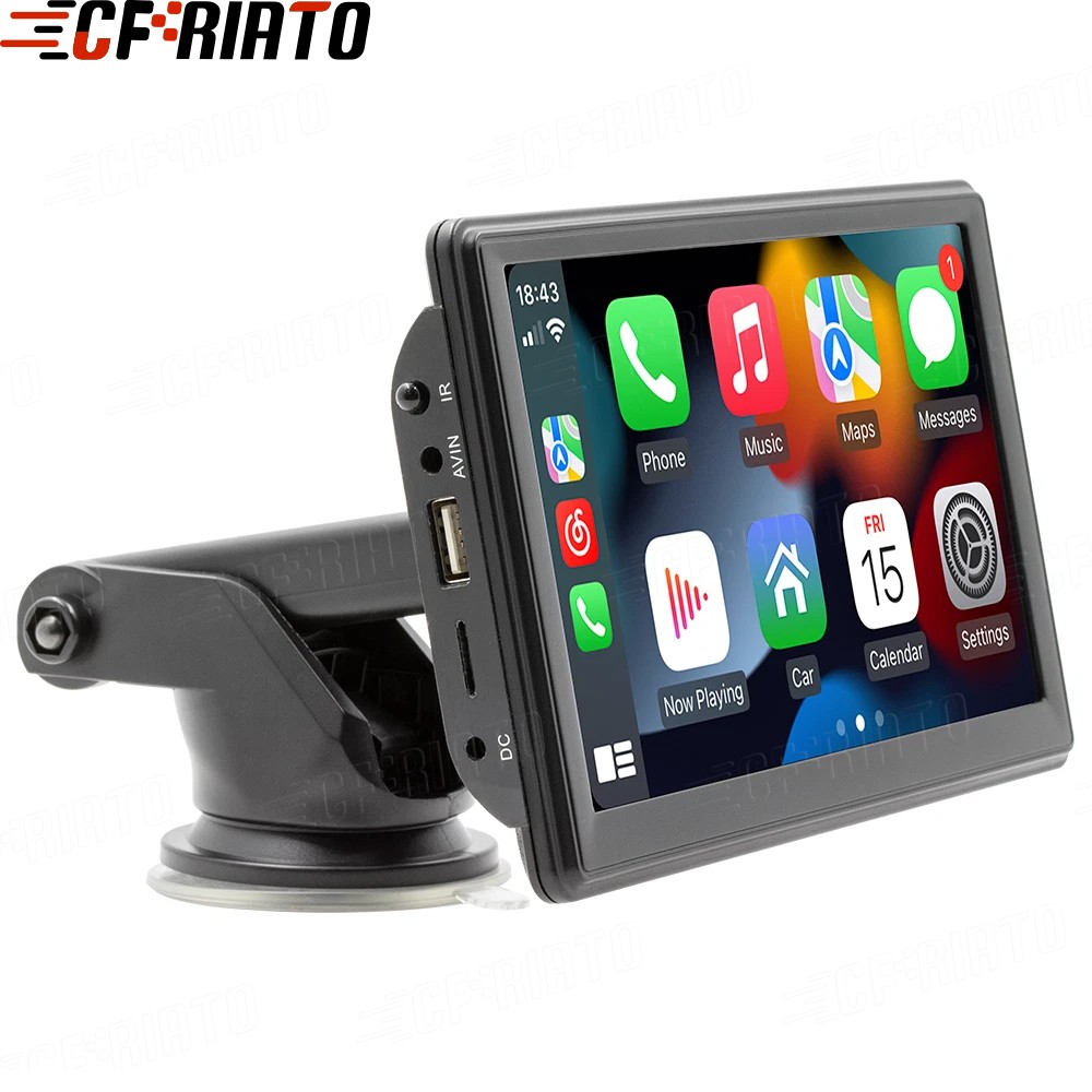 7″ Portable Car Stereo Radio Wireless Apple CarPlay Android Auto Touch Screen