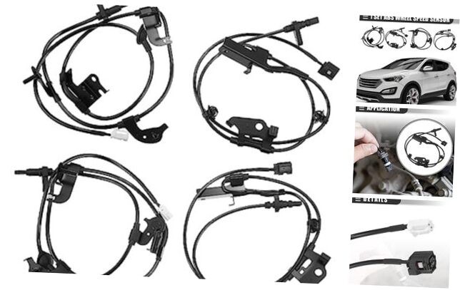 ABS Wheel Speed Sensor, for Toyota RAV4 4WD 08-12, Metal, 89542-42050, Black,
