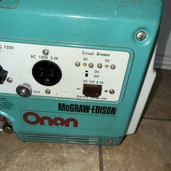 Vtg Onan K450 Generator Kh-1p osp63–2d Mcgraw Edison Part Repair Need Carburetor