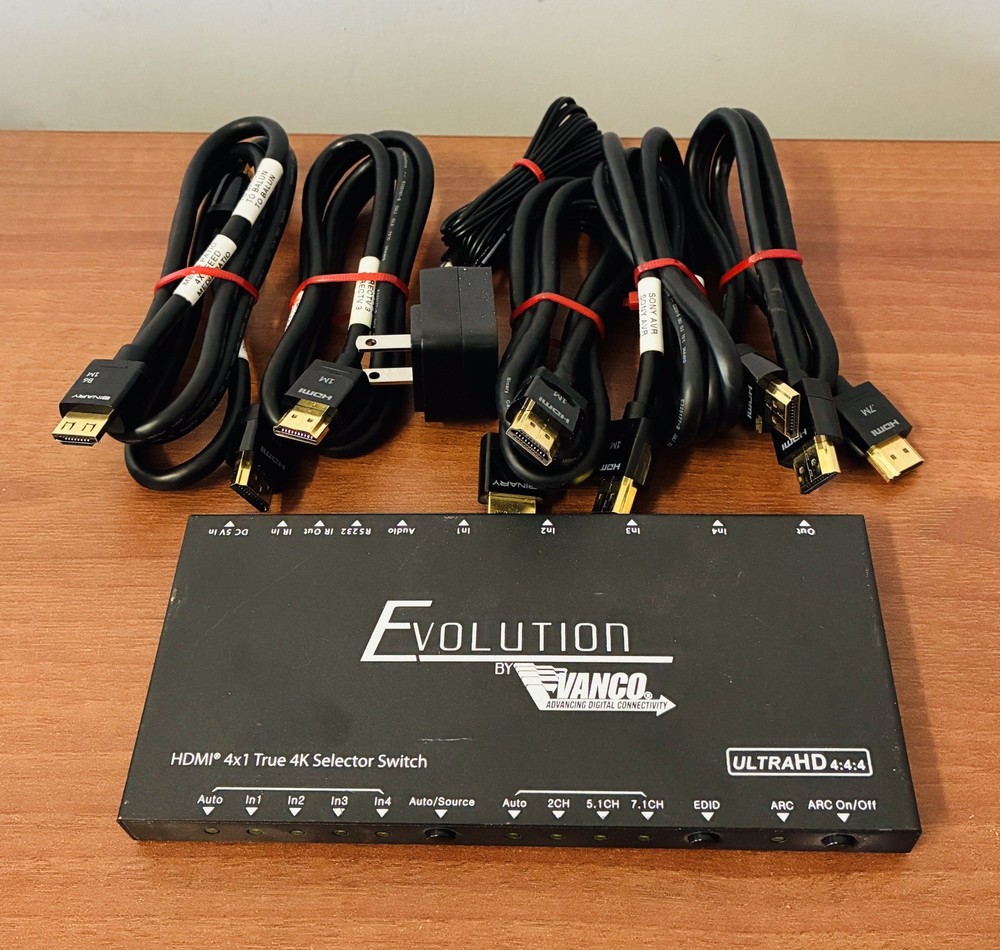 Evolution by Vanco EVSW1042 HDMI 4×1 True 4K Selector Switch