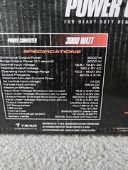 SCHUMACHER ELECTRIC PC-3000 3000 WATT 12V BATTERY POWER TO 120V AC INVERTER