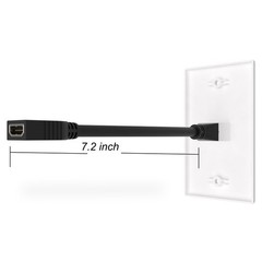 8K HDMI Wall Plate 1 Port 2 Pack, White HDMI Wall Plate with 8K HDMI Pigtail …