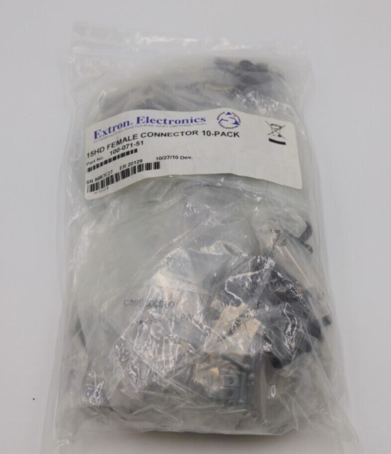 Extron 100-071-51 HD15 Female Connector – 10 Pack HD15/VGA Female connectors,NEW