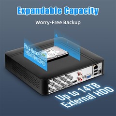 8 Channel 8CH 6-in-1 DVR 1TB Hard Drive Ready To Plug Play CCTV Recorder
