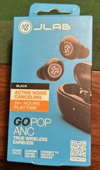 JLab GO Pods ANC Black Wireless Earbuds Hybrid Noise Canceling 26Hr NEW