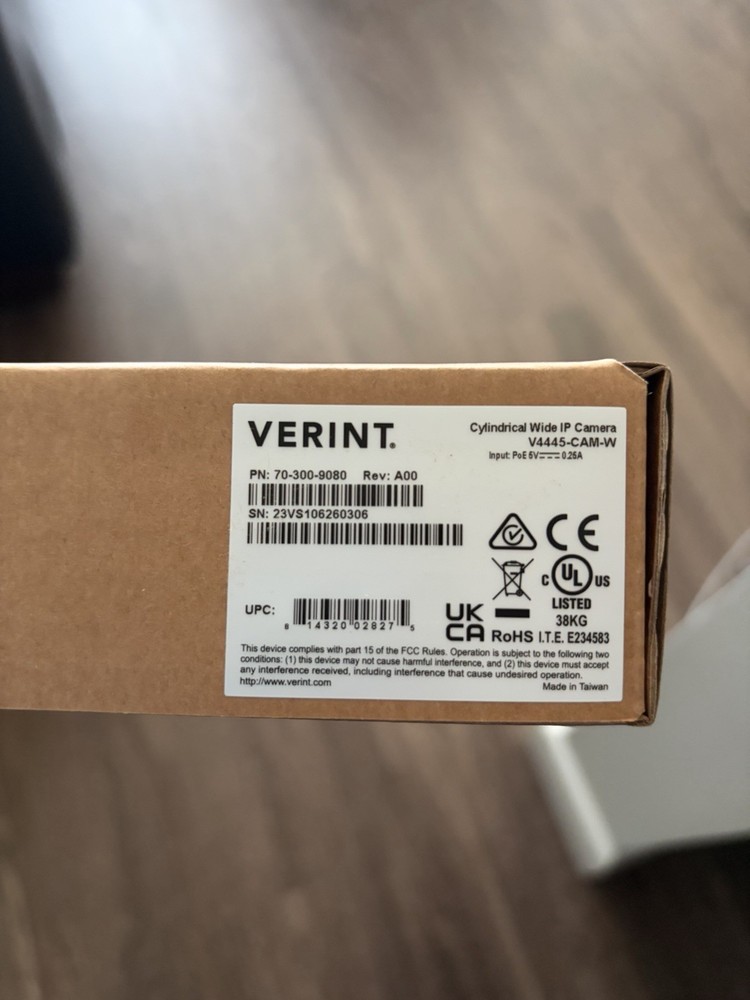 VERINT V4445-CAM-W CYLINDRICAL WIDE IP CAMERA