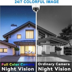 4K 8MP Dual Lens POE IP Camera 180° Panoramic Color Night Vision Metal Housing