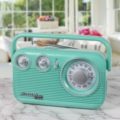 SB2003BT Bluetooth Retro Portable AM/FM Radio with AC or Battery Operation (T…