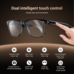 🥇Anti-blue Light Smart Glasses Bluetooth Call Audio Open Ear Headphones w/ Mic*