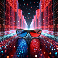 1Pcs Black Adult Black Frame Red Blue 3D Glasses for Dimensional Anaglyph Movie