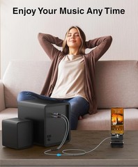 Angled 3.5mm to 2RCA Audio Cable, 15FT for Easy Connectivity and Sound Quality
