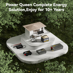 Power Queen 12V 50Ah LiFePO4 Lithium Mini Battery 50A BMS For RV Camper