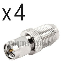 4 Pack – SMA Male Plug to F-Type Female Jack RF Coax Adapter Converter Connector