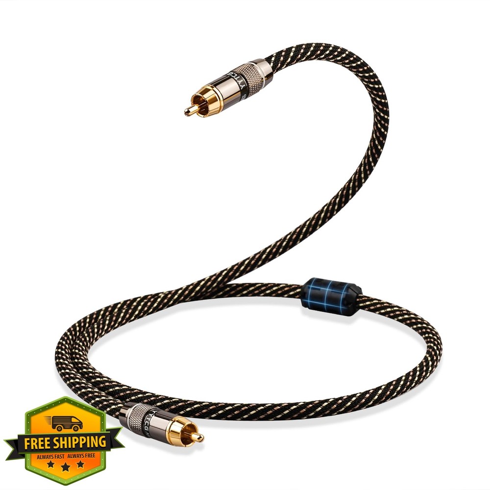 YYTCG 3.28ft 1m RCA audio cable OFC braid
