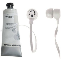 Painted Tunes Pure White Stereo Earbuds with Tangle Free Cord USA Seller