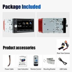 Double 2 DIN Car Stereo DVD CD Player 6.2″ Touchscreen Head Unit BT Carplay CAM