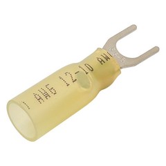 10PCS HEAT SHRINK #10 FORK SPADE TERMINALS INSULATED 12-10AWG WIRE CONNECTORS US