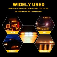2pcs 24 LED Strobe Lights Emergency Flashing Warning Beacon Yellow Amber 12V EXV