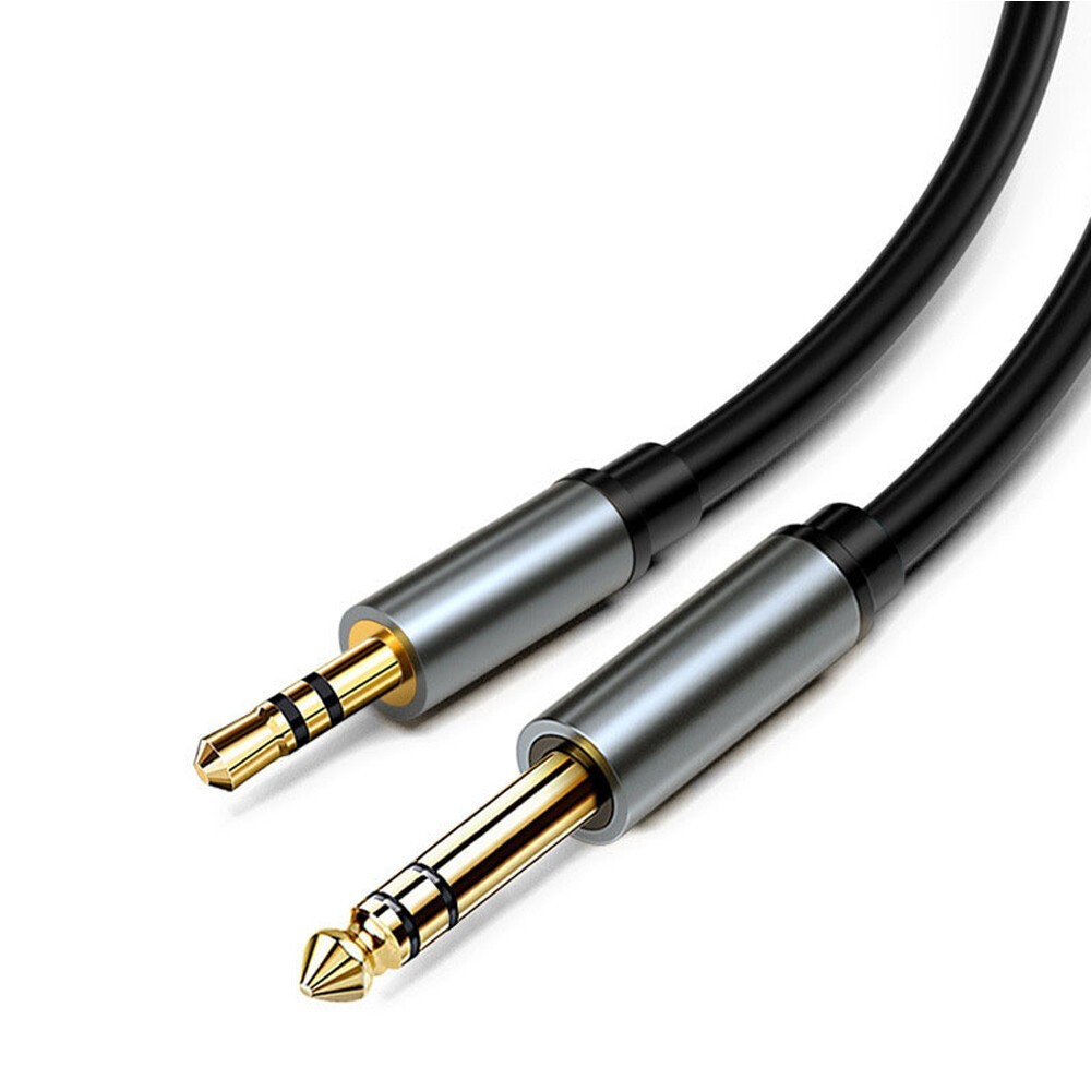 3.2ft/6ft/10ft, 1/4inch MONO (TS) to 3.5mm Audio/Guitar Male to Male Cable Black