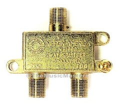 2-Way Coaxial CABLE SPLITTER Digital HDTV Satellite Wire F Type 1-2 Coax Adapter