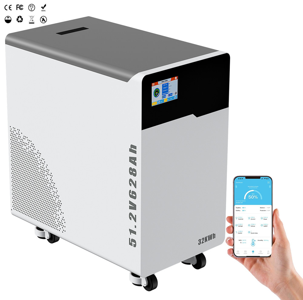 32.15kWh 48V 628AH LiFePO4 Battery Vertical Standing Backup Solar