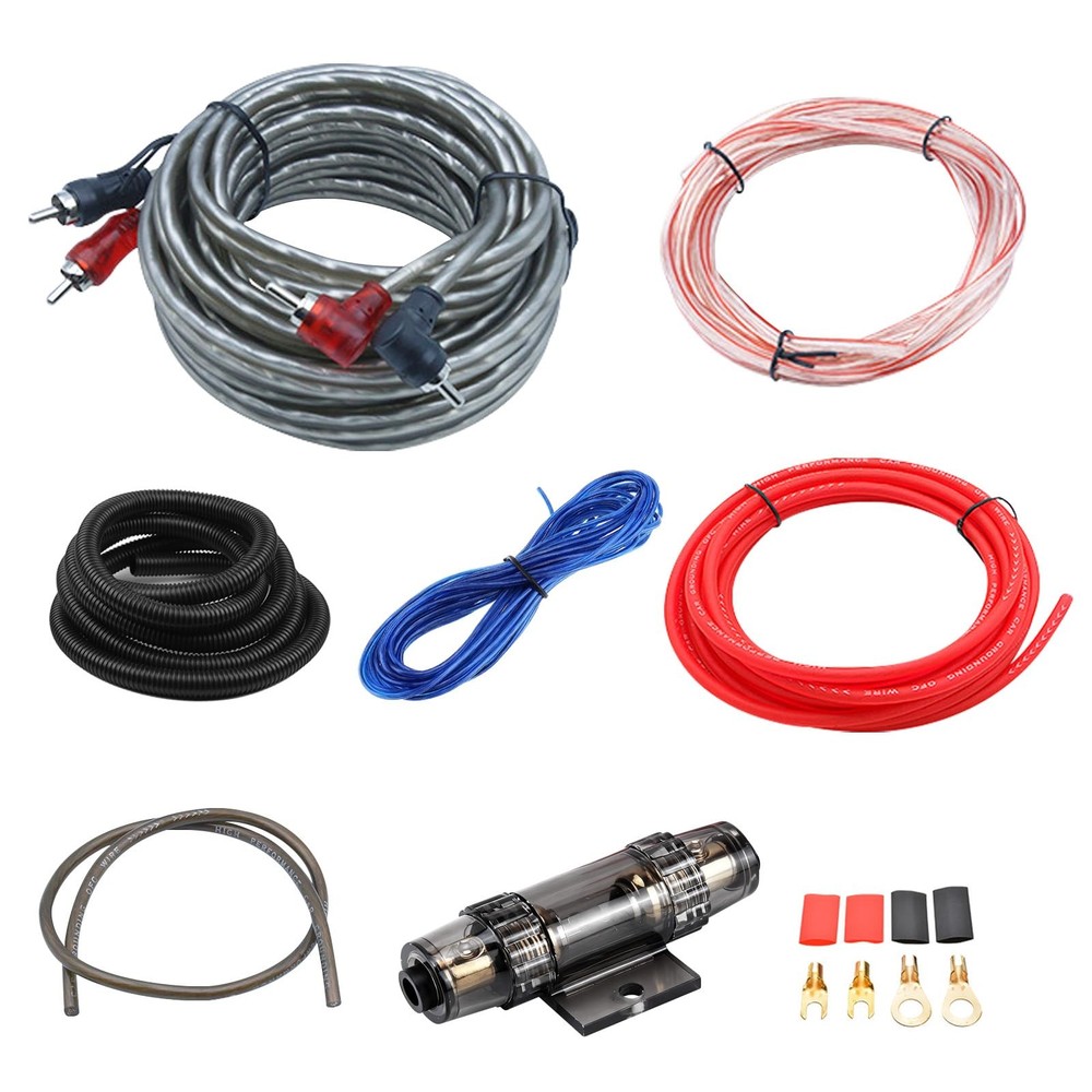 4 Gauge Amplifier Wiring Kit, 2000W Complete All-in-One Car Audio Amp…