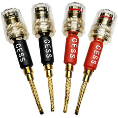 CESS-220 Pin Banana Plug to 4Mm Female Banana Jack/Speaker Wire, 4 Pack