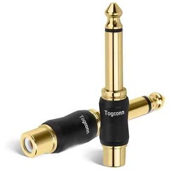 Togconn RCA to 1/4 Inch Adapter 2 Pack, 6.35mm Quarter Inch TS Mono Male to R…