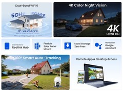 Reolink Argus PT Ultra 4K 8MP Battery Solar Security Camera WiFi 360° Pan Tilt