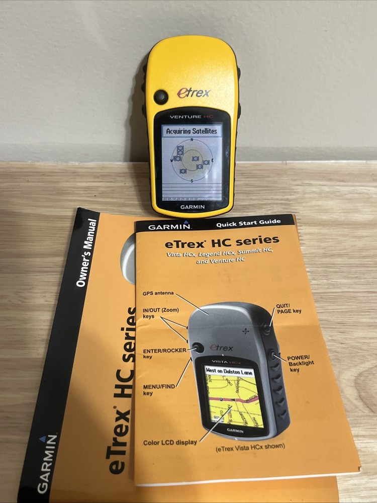 GARMIN eTrex Venture HC Yellow Handheld Satellite GPS Navigation Camping Hiking