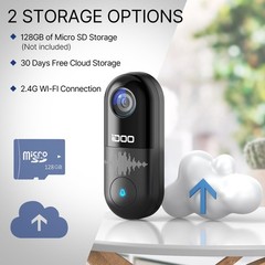iDOO Smart WiFi Video Doorbell Camera 1080P Motion Night Vision, 2-Way Audio, US