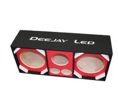 Chuchero Deejay LED Two 10-in Woofers (D10T2H1RED) Speaker Enclosure w/Quad Port
