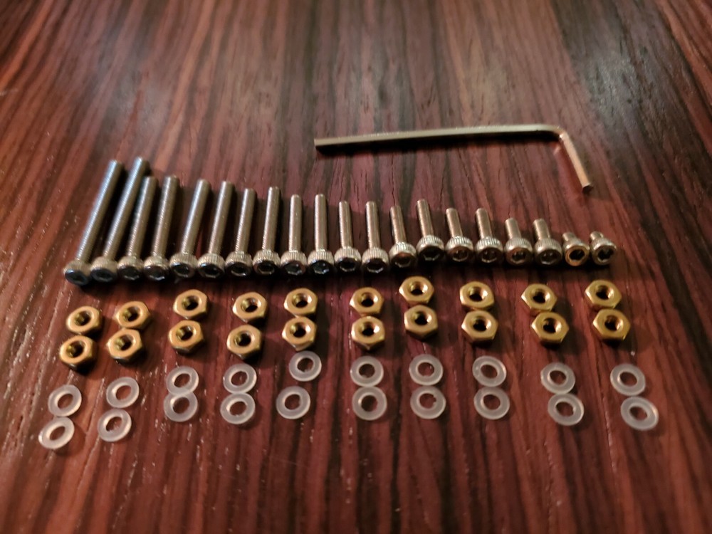 Stainless steel and Brass Headshell Mounting Screws 55 Piece Set