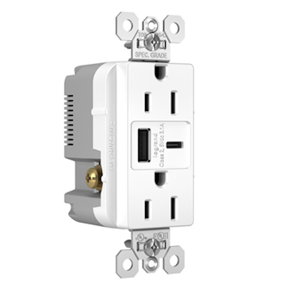 Pass & Seymour Hospital Grade USB Charging Receptacle 15A type a c Tamper Resist