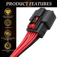 LED Headlights 12-Pin Connector For GMC Sierra 1500 2022-2025 Pigtail Harness