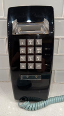 Vintage ITT Bell Telephone Wall Mount Push Button Black & Robins Egg Blue -COOL!