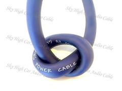 50 ft 1/0 Gauge Oversized AWG BLUE Power Ground Wire W/ SPOOL Sky High Car Audio