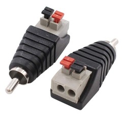 10-Pack Speaker Wire Cable to Audio Male RCA Connector Adapter Plug Jack