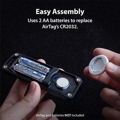 Elevation Lab AirTag Battery Case 2~Pack, AA, Waterproof, 10~Year