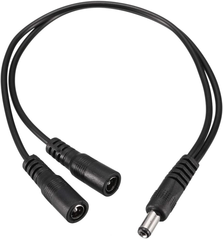 Uxcell 1 Male to 2 Female 5.5Mm X 2.1Mm 32Cm DC Power Splitter Cable for Router,
