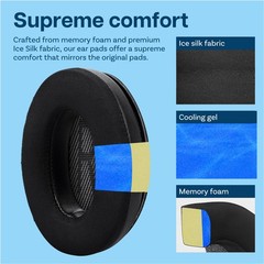 Replacement Ear Pads for Bose QC35/QC35 II – Cooling Gel Cushions (Black)