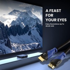 HDMI Cable 50ft 2Pack 4K@60Hz High Speed HDMI Cord with Ethernet Supports UHD