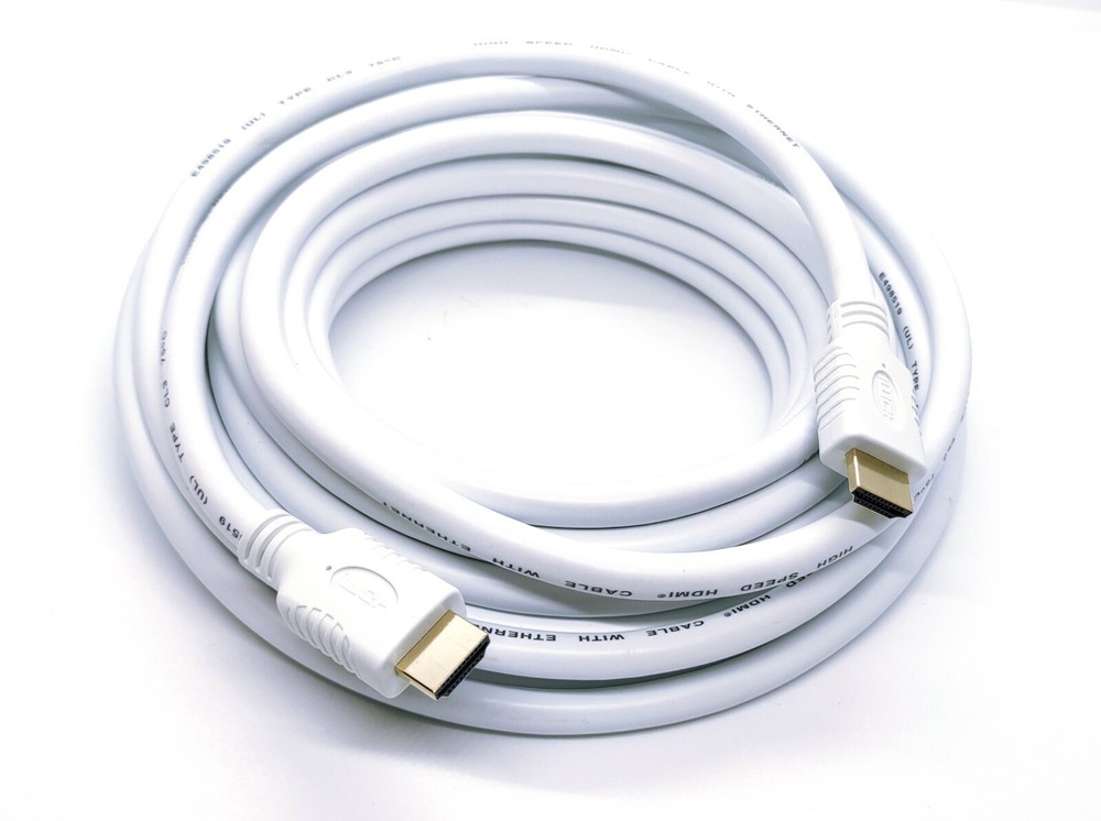 30Ft High-Speed HDMI 2.0 With Ethernet Cable 4K@60Hz 26AWG CL3 White Color