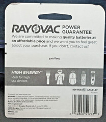 (1 Pack) Rayovac – 824-8K Batteries High Energy – #AAA – 8 Ct Ea – EXP 12/2032