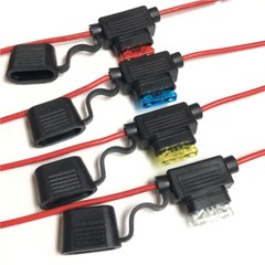 2Pcs Fuse Holder 10 Gauge In-Line Waterproof Auto ATC Blade 15A/30A/50A